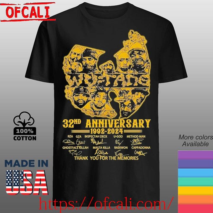 Wu-Tang Clan 32nd Anniversary 1992 – 2024 Thank You For The Memories Signatures T-Shirt